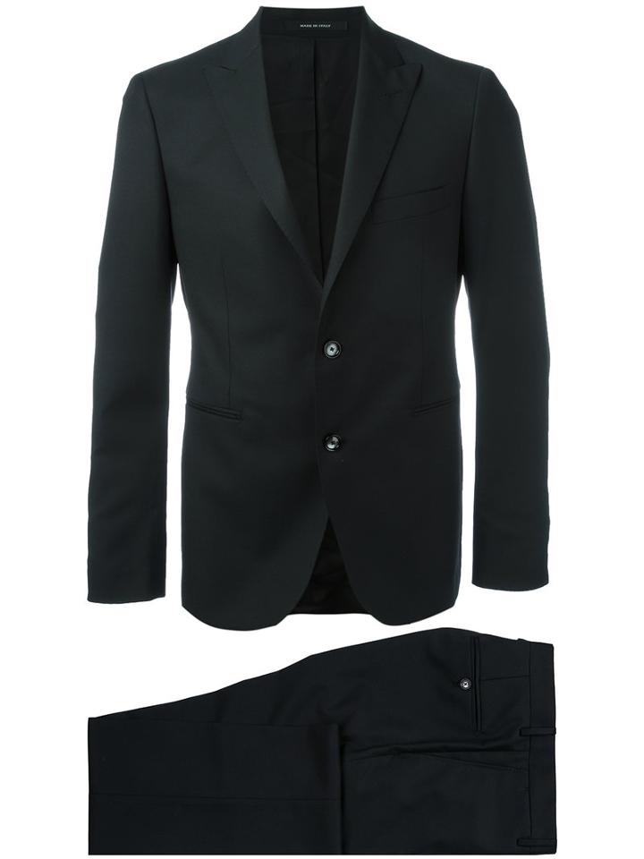 Tagliatore - Pointed Lapel Two-piece Suit - Men - Cupro/wool - 46, Black, Cupro/wool