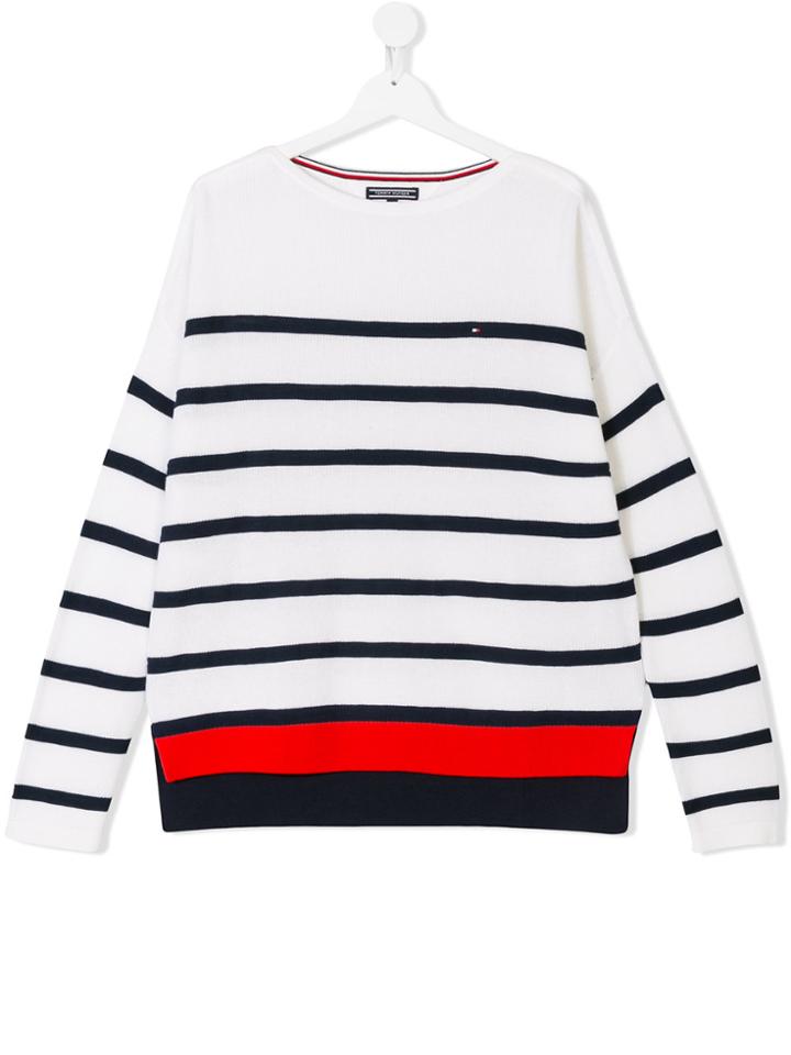 Tommy Hilfiger Junior Striped Jumper - White