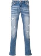 Philipp Plein Distressed Super Straight-cut Jeans - Blue