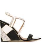Salvatore Ferragamo Gris Sandals, Women's, Size: 7, Black, Calf Leather/leather