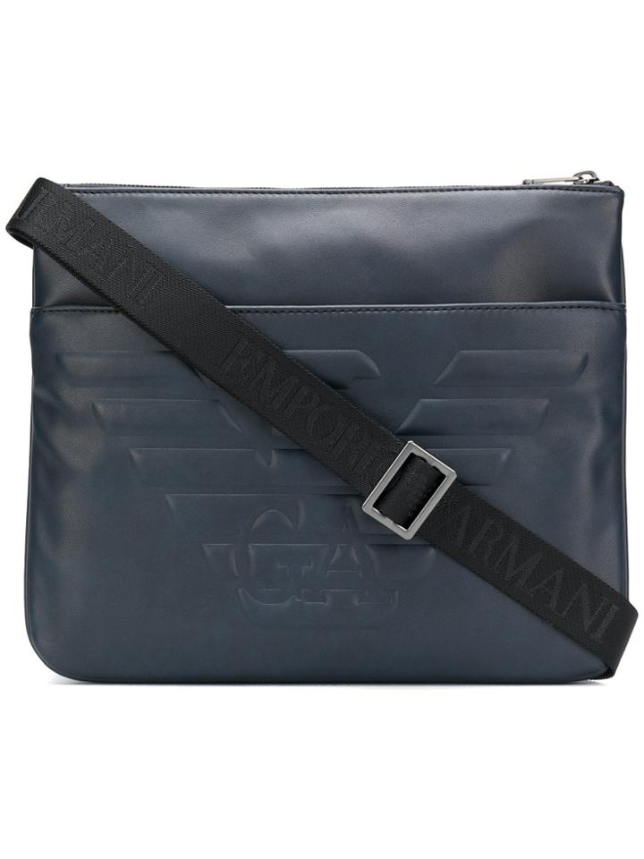 Emporio Armani Maxi Logo Shoulder Bag - Blue