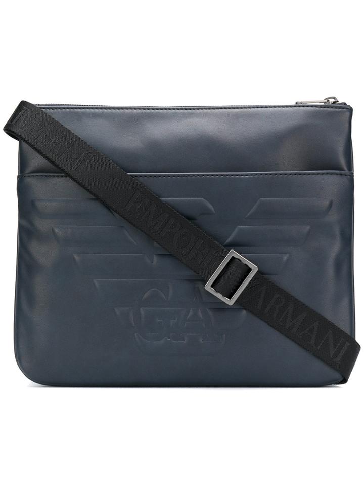 Emporio Armani Maxi Logo Shoulder Bag - Blue