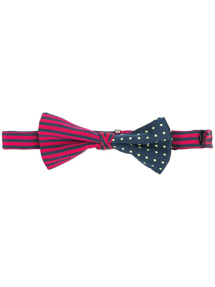Etro Striped And Polka-dot Bow Tie - Multicolour