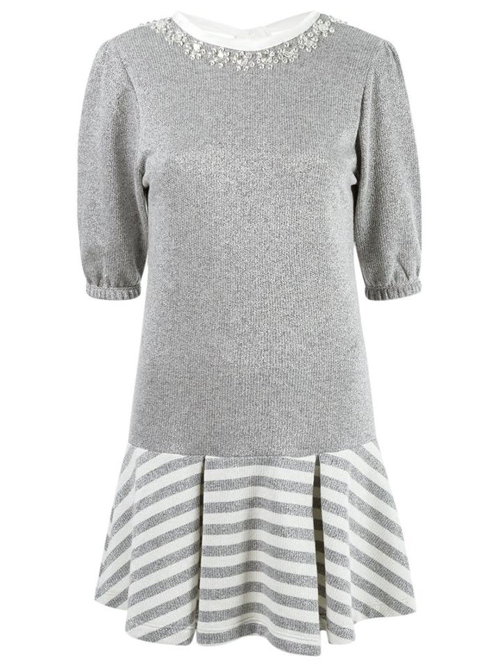 Andrea Bogosian Embelished Knitted Dress, Women's, Size: P, Grey, Cotton/polyester/polyimide