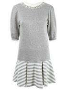 Andrea Bogosian Embelished Knitted Dress, Women's, Size: P, Grey, Cotton/polyester/polyimide