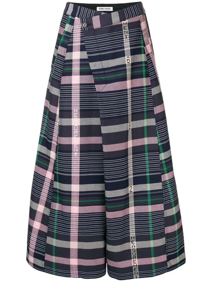 Henrik Vibskov Asymmetric Checked Trousers - Blue