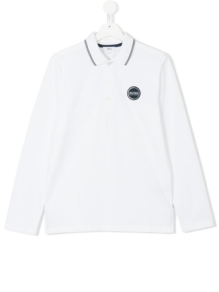 Boss Kids - Chest Logo Polo Shirt - Kids - Cotton - 16 Yrs, White