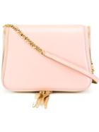 The Volon Zip Trim Shoulder Bag, Women's, Pink/purple, Cotton/goat Skin/lamb Skin/leather