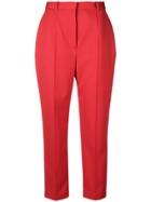 Alexander Mcqueen High Waisted Cigarette Trousers - Red
