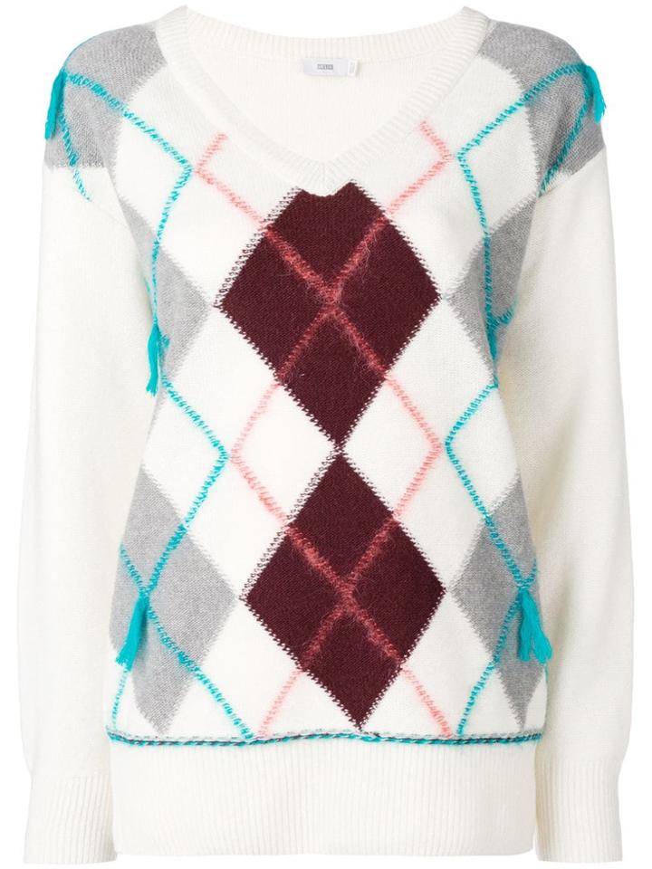 Closed Argyle Knit Sweater - White