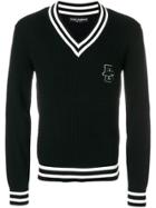 Dolce & Gabbana Knitted Varsity Jumper - Black