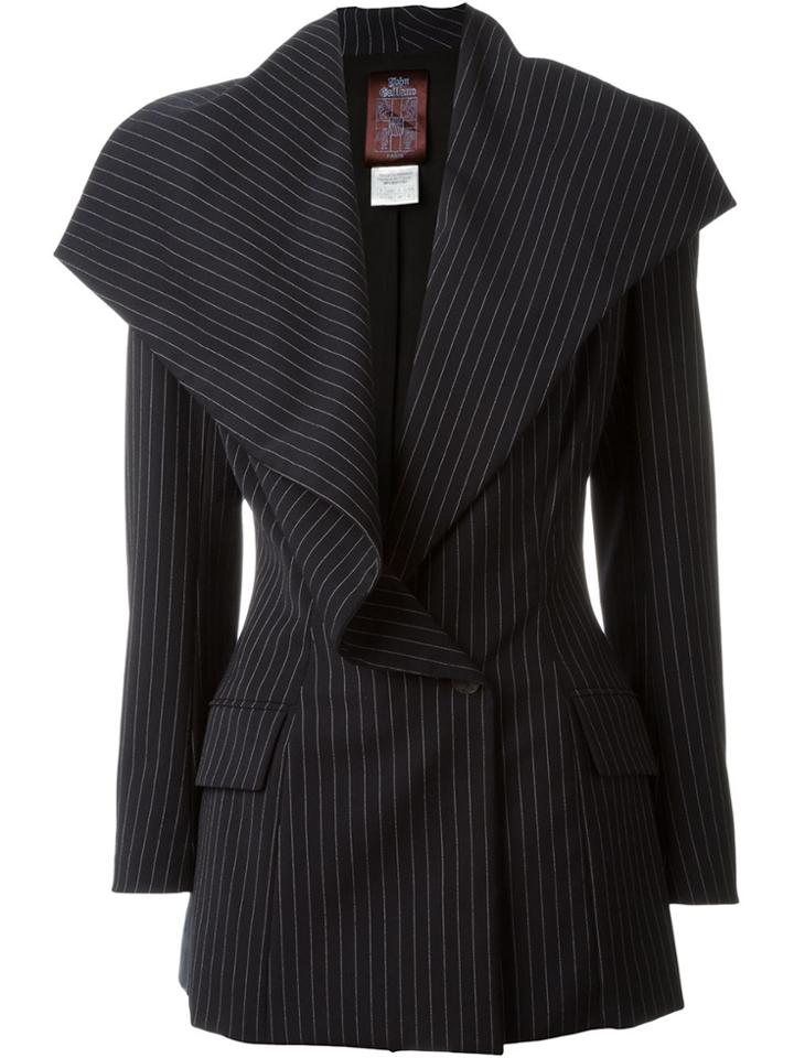 John Galliano Vintage Pinstripe Jacket - Black