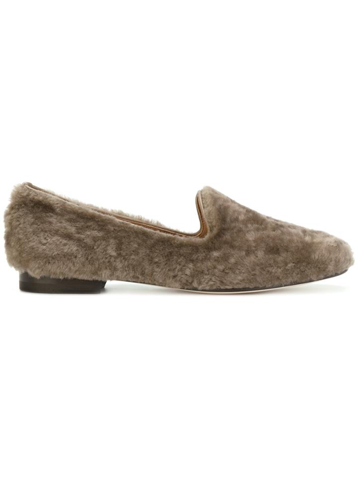 Agnona Slipper Loafers - Brown