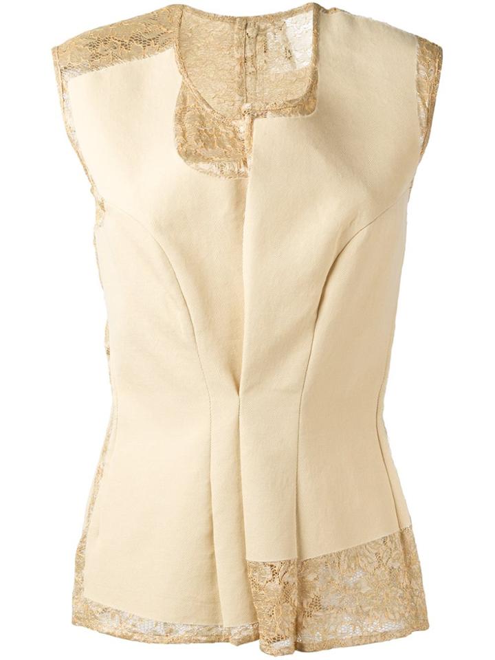 Comme Des Garçons Vintage Lace Insert Top - Nude & Neutrals