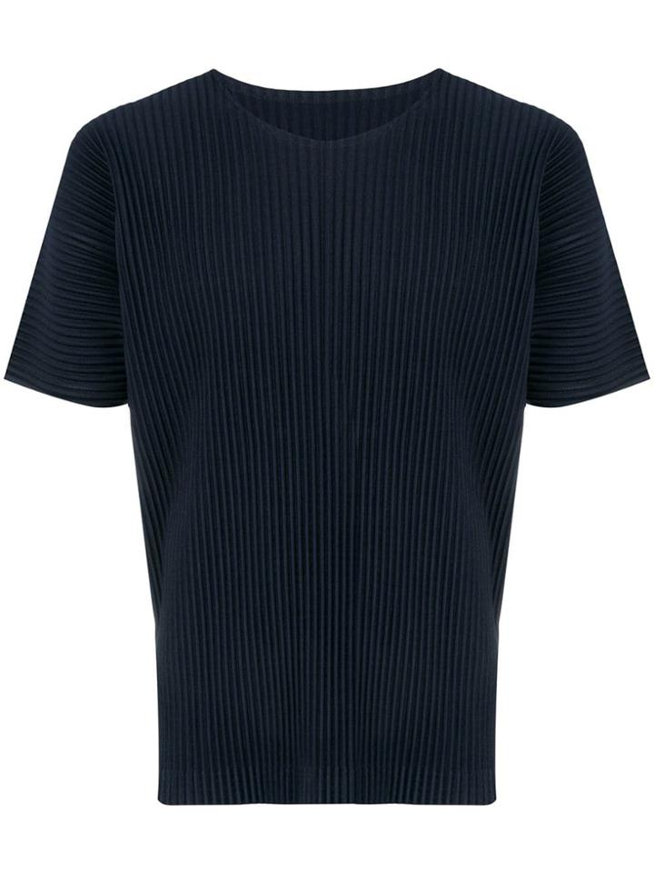 Homme Plissé Issey Miyake Pleated Short-sleeve T-shirt - Blue