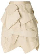 Koché Layered Fitted Skirt - Brown