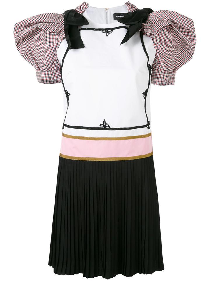 Dsquared2 - Puff Shoulder Mini Dress - Women - Cotton/polyester/spandex/elastane/virgin Wool - 42, White, Cotton/polyester/spandex/elastane/virgin Wool