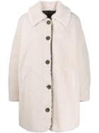 Yves Salomon Army Single-breasted Oversized Coat - White