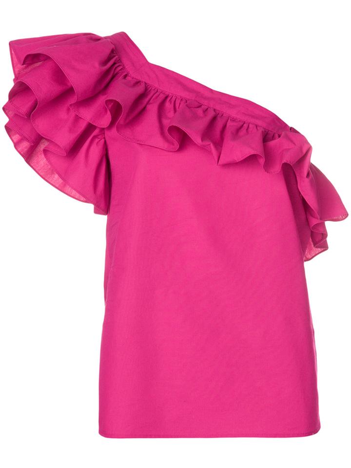 Philosophy Di Lorenzo Serafini Ruffled One Shoulder Blouse - Pink &