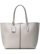 Tod's Tag Detail Tote, Women's, Grey, Leather