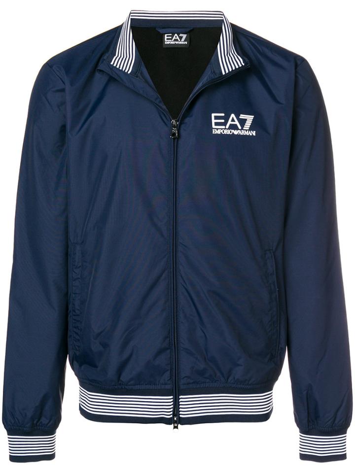 Ea7 Emporio Armani Zipped Logo Jacket - Blue