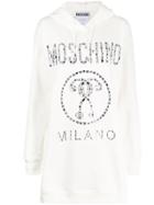 Moschino Logo Oversized Hoodie Dress - White
