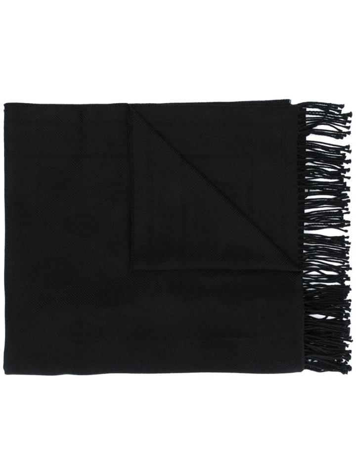 Alexander Mcqueen Jacquard Skull Scarf - Black