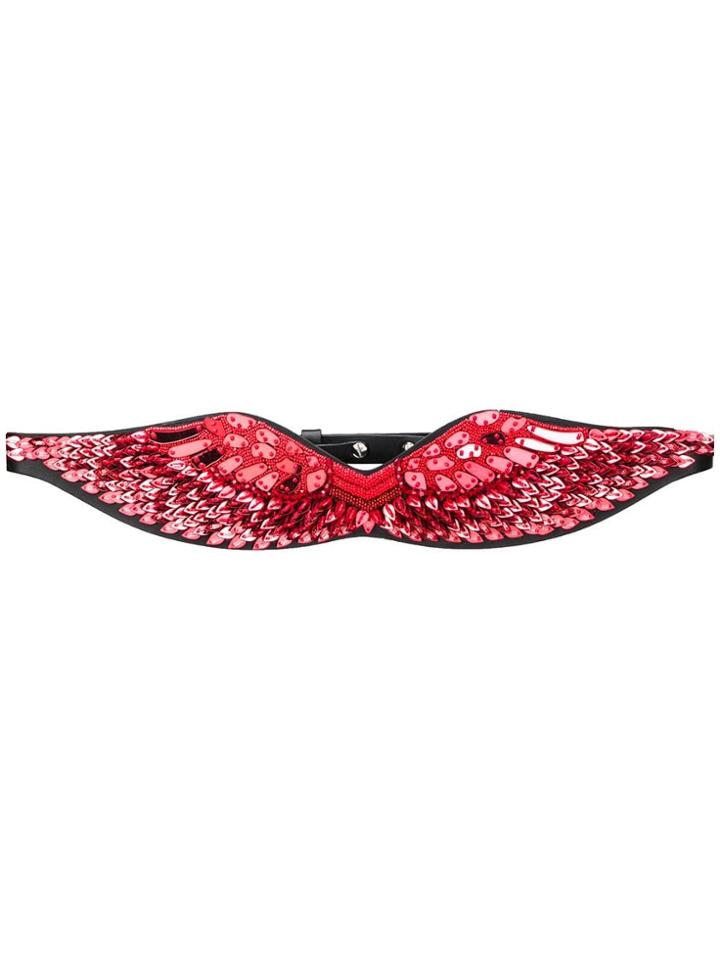 Ermanno Scervino Sequin-embellished Wing Belt - Black