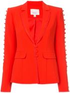 Cinq A Sept Button Embellished Fitted Blazer - Red