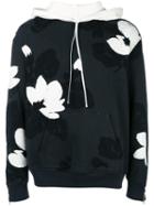 3.1 Phillip Lim Floral Pattern Hoodie, Men's, Size: Small, Black, Cotton