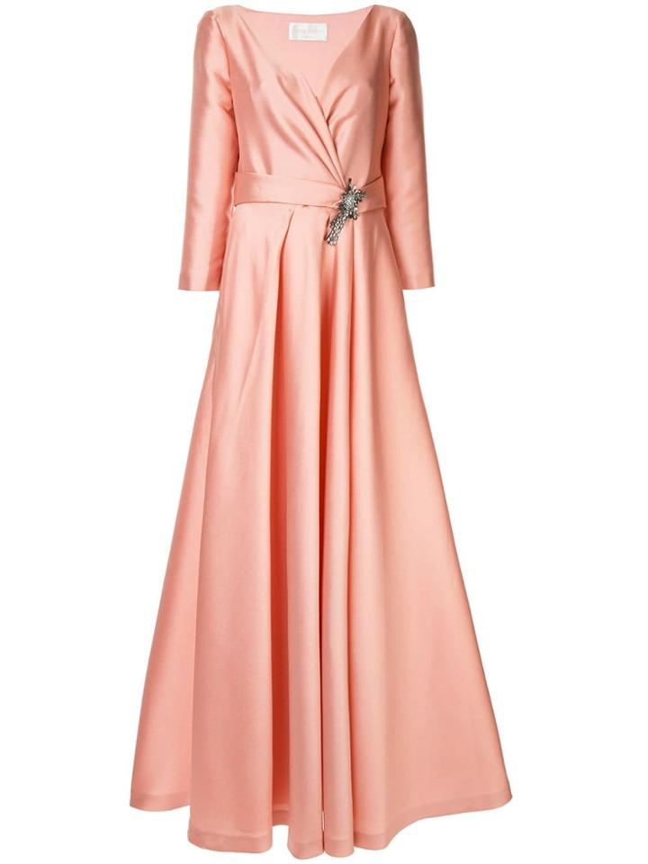 Alberta Ferretti Flared Wrap Dress - Pink