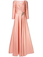 Alberta Ferretti Flared Wrap Dress - Pink
