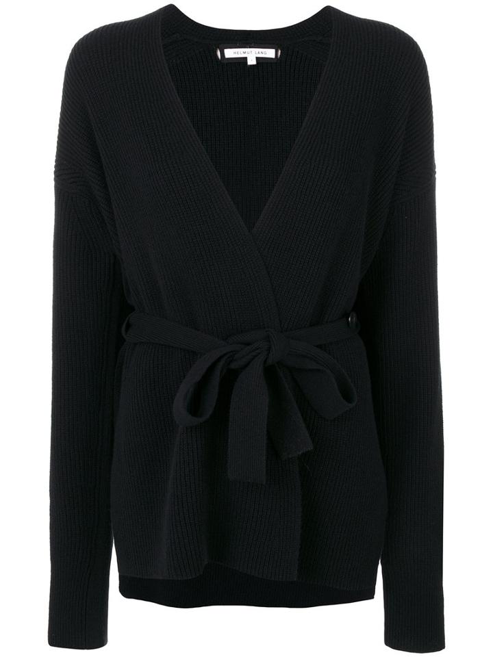 Helmut Lang - Belted Cardigan - Women - Polyester/cashmere/wool - L, Black, Polyester/cashmere/wool