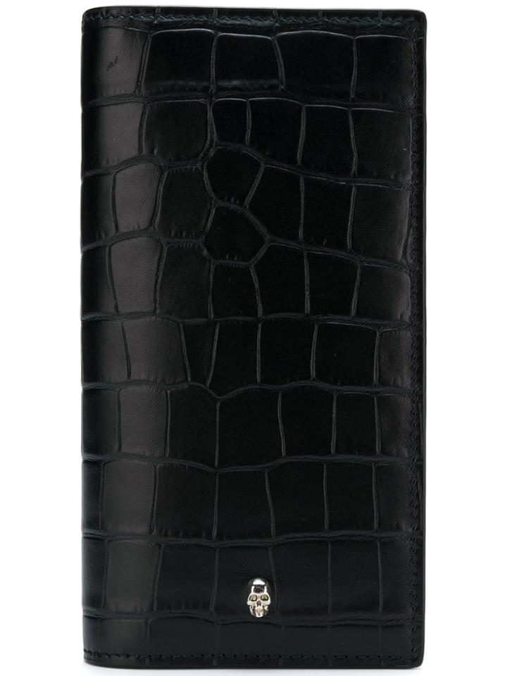 Alexander Mcqueen Skull Folded Long Wallet - Black