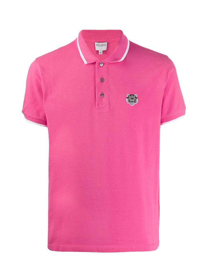 Kenzo Tiger Embroidery Polo Shirt - Pink