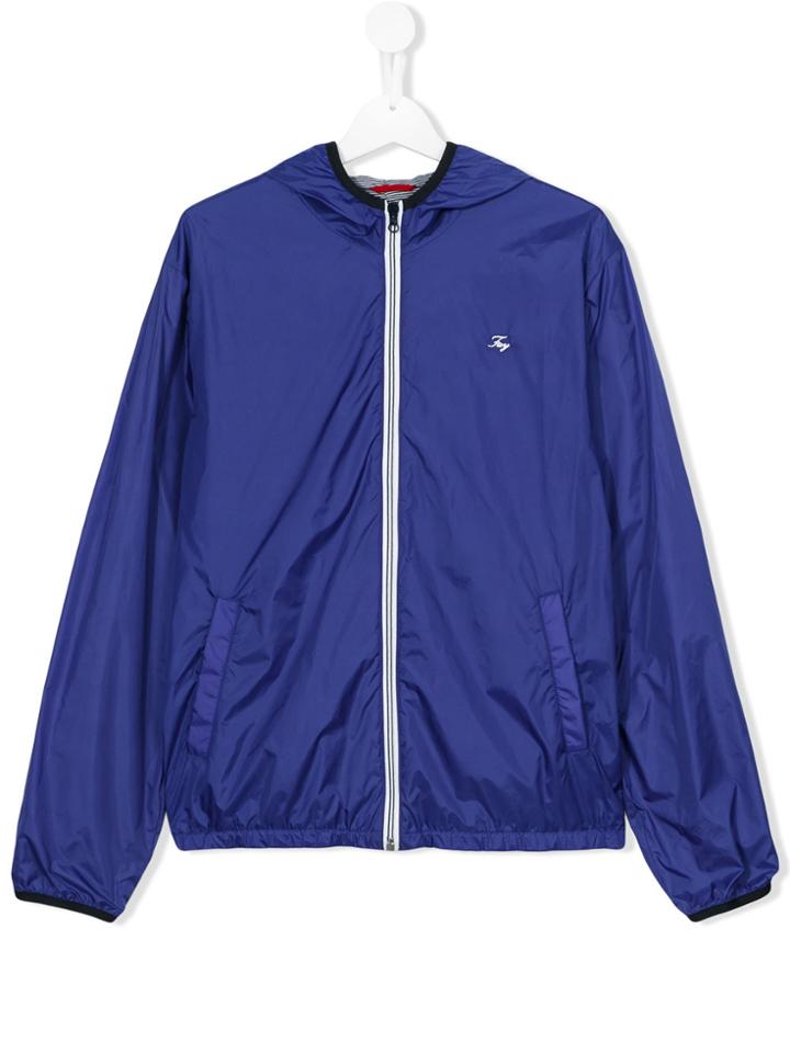 Fay Kids Lightweight Hooded Jacket - Blue