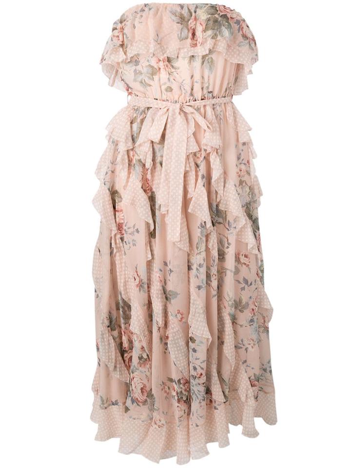 Zimmermann Floral Print Midi Dress - Pink