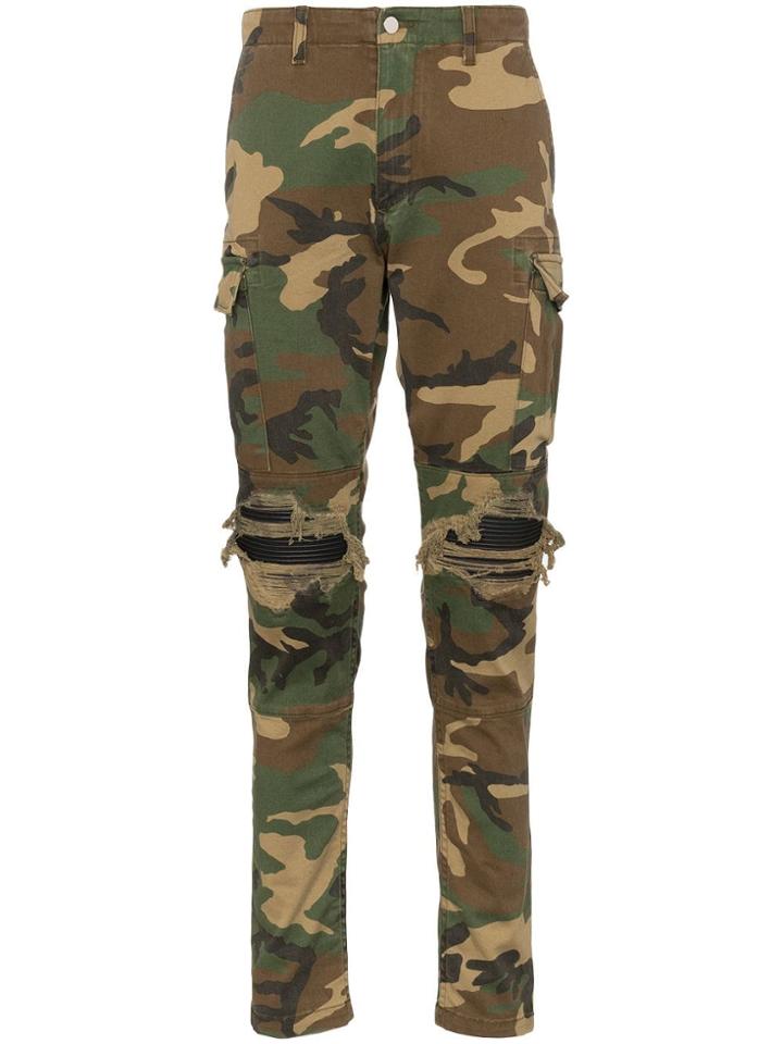 Amiri Camouflage Print Cargo Trousers - Green