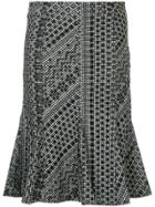 Ck Calvin Klein Gingham Ruffle Hem Midi Skirt - Black