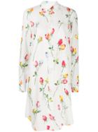 Junya Watanabe Rose Print Shirt Dress - White
