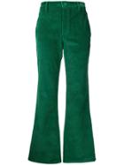 Staud Corduroy Flared Trousers - Green