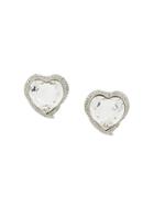 Yves Saint Laurent Vintage Embellished Heart-shaped Earrings -