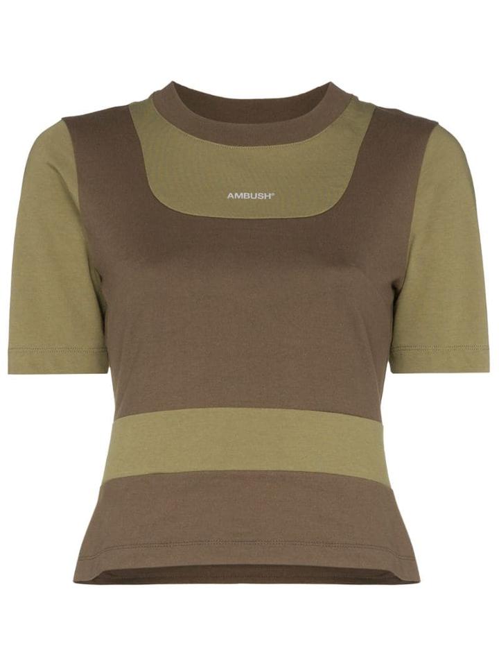 Ambush Panelled Logo Print T-shirt - Green