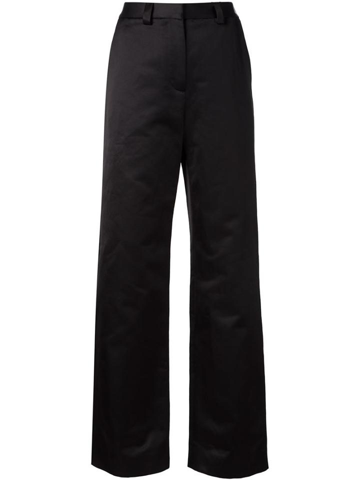 Maison Margiela Wide Leg Trousers, Women's, Size: 42, Black, Cotton/viscose