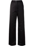 Maison Margiela Wide Leg Trousers, Women's, Size: 42, Black, Cotton/viscose
