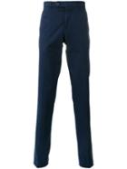 Brunello Cucinelli High-rise Slim Trousers, Men's, Size: 54, Blue, Cotton