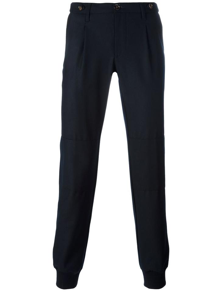 Eleventy Cuffed Pants, Men's, Size: 30, Blue, Elastodiene/wool