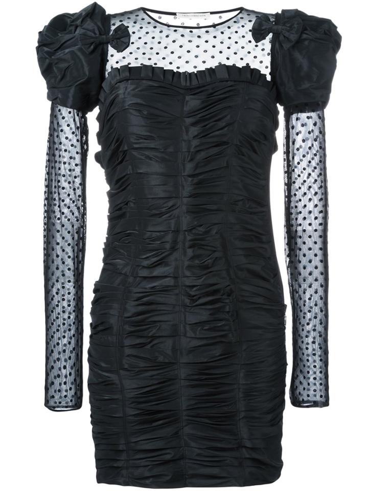 Faith Connexion Tulle Panel Ruched Dress - Black