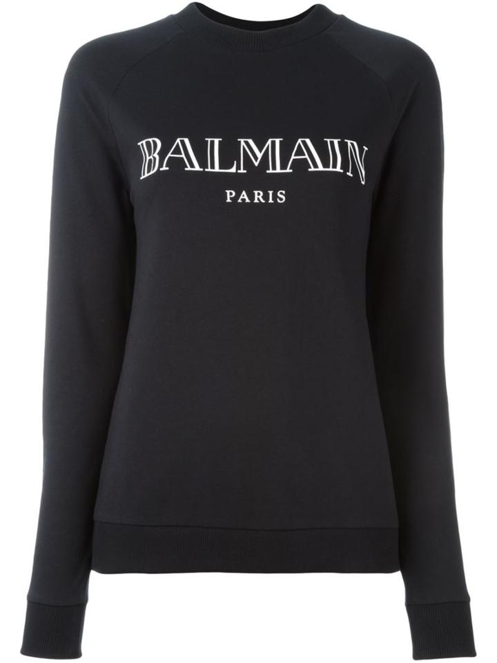 Balmain Logo Sweater, Women's, Size: 34, Black, Cotton