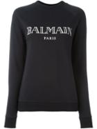 Balmain Logo Sweater, Women's, Size: 34, Black, Cotton